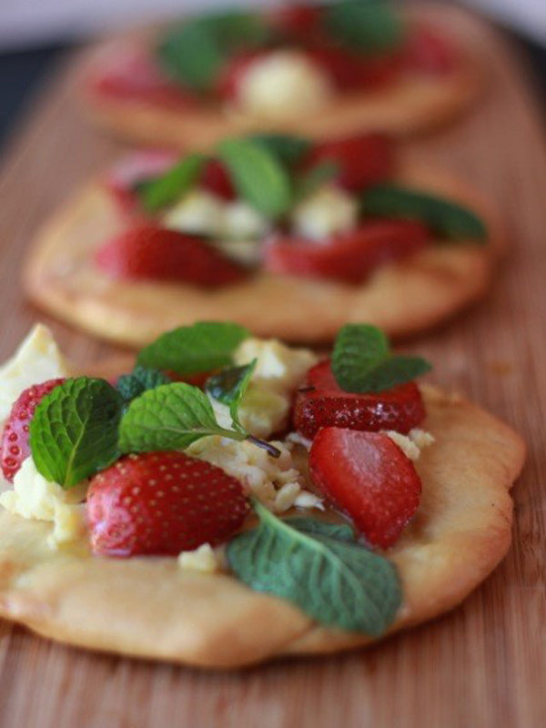 Strawberry, Mint and Feta Pizza