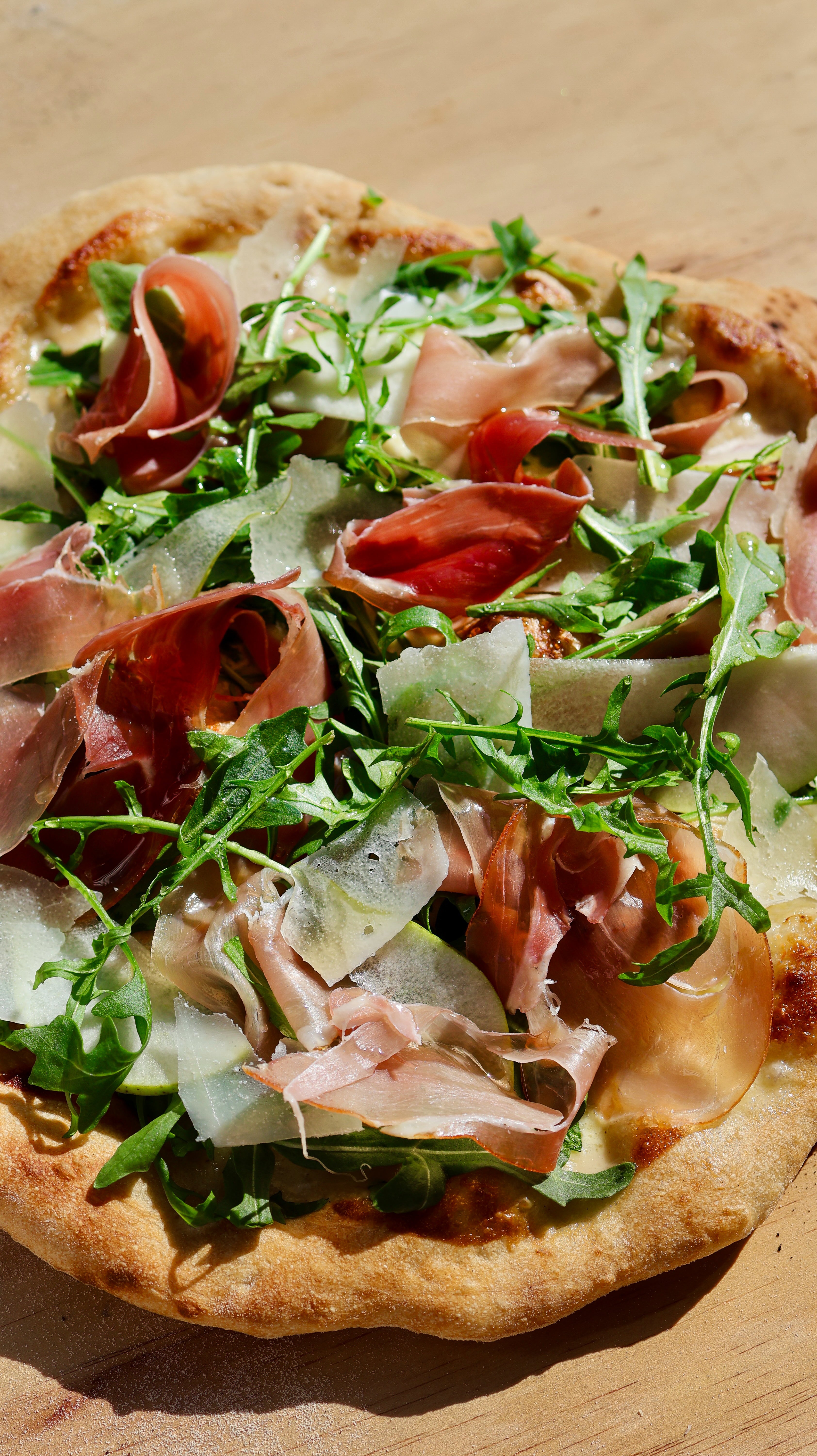 Prosciutto, Parmesan and Pear Pizza - Beerenberg Farm
