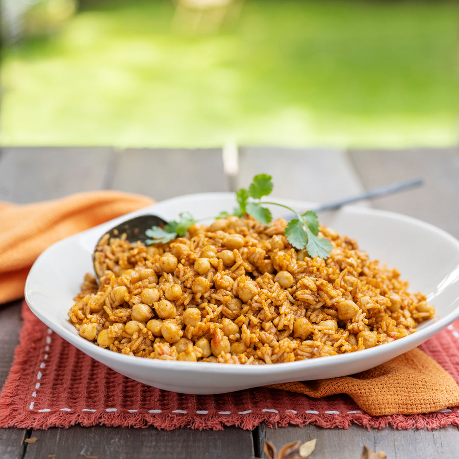 Chickpea and rice pilaf