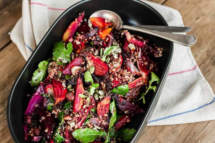 Vegan Beetroot, Hazelnut and Quinoa Salad with Balsamic Beetroot Dress - Beerenberg Farm
