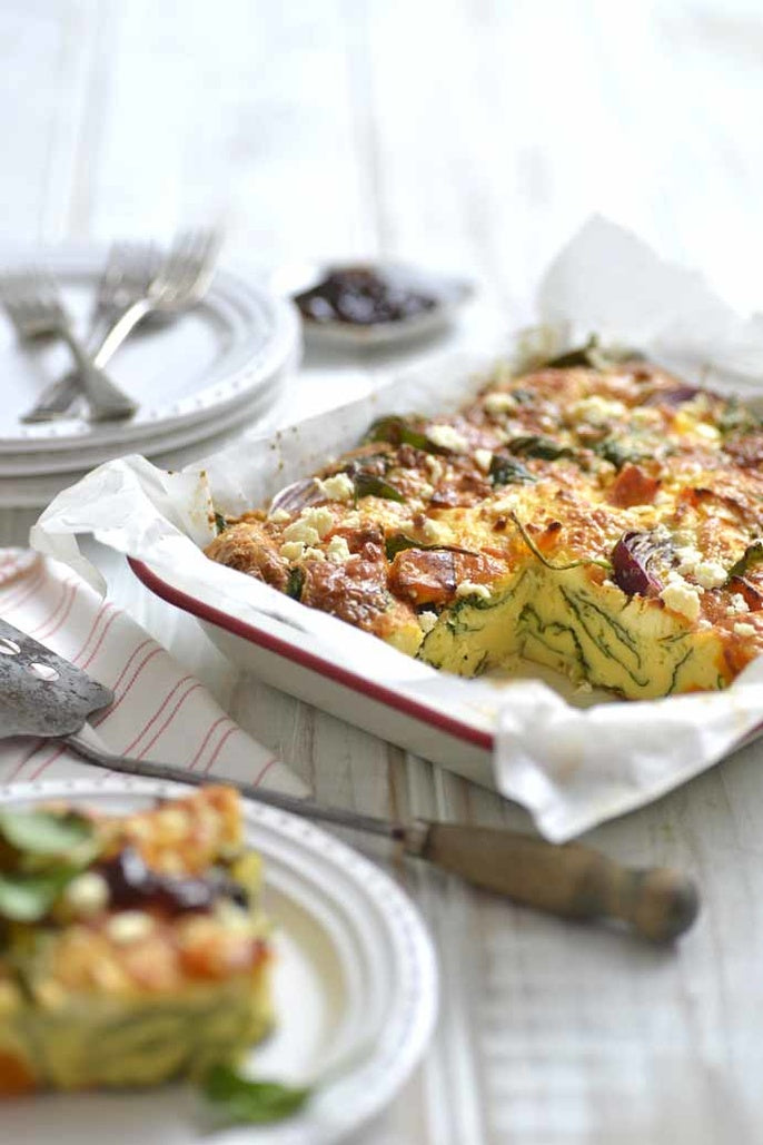 Roast Pumpkin, Feta and Spinach Slice, with Caramelised Onion Recipe - Beerenberg Farm