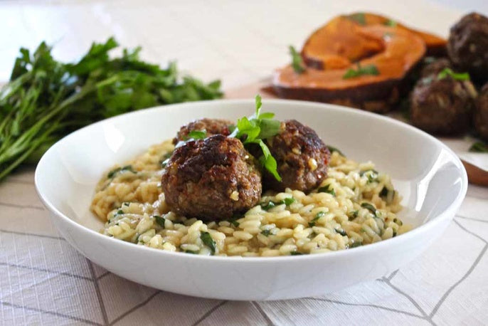 Spiced Risotto with Beef Meatballs