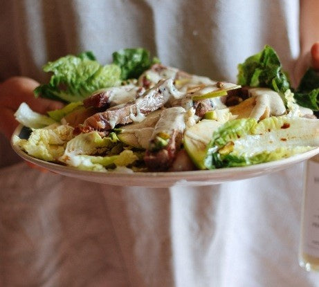 Apple, Prosciutto and Hazelnut Salad with Blue Cheese Dressing