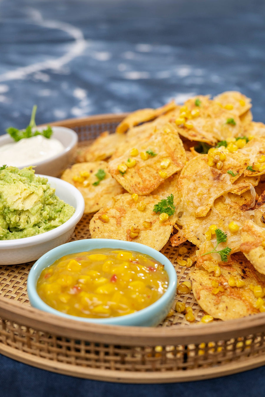 Spicy Nachos with Creamy Corn Relish