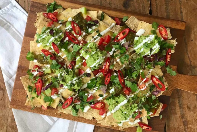 Green Tomato and Jalapeño Nachos