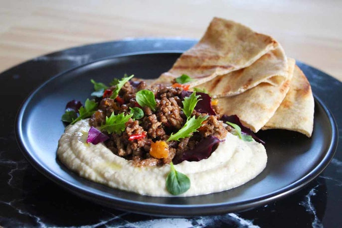 Spiced Capsicum and Beef Mince with Baba Ghanoush