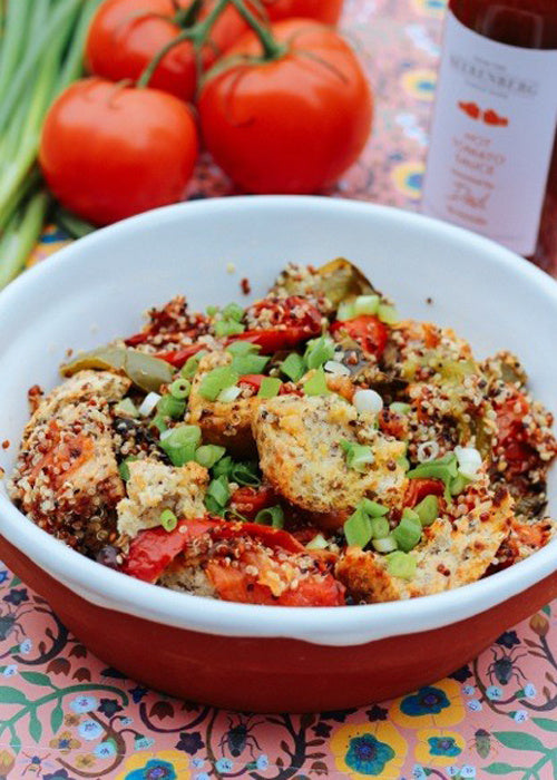 Quinoa and Vegetable Salad with Hot Tomato Sauce