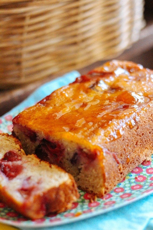 Plum Loaf Cake with Apricot Jam Glaze