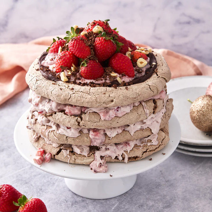 Merry Berry Jam and Chocolate, Hazelnut, Meringue Torte