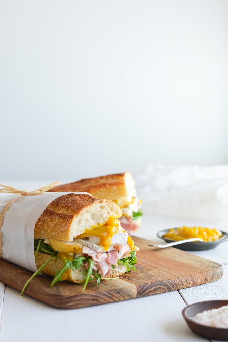 Pancetta, Pear & Brie Baguette with Sweet Mustard Pickle