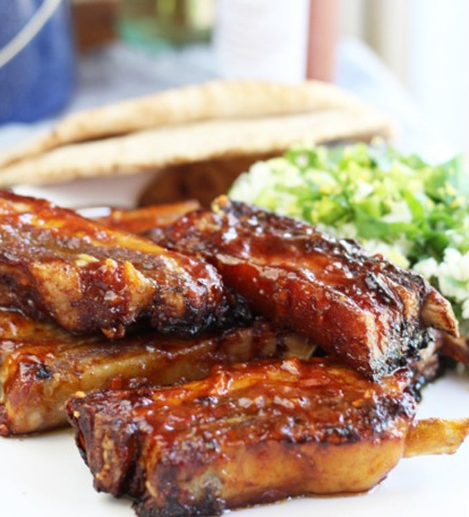 Sticky African Spice Taka Tala Pork Ribs with Lemon and Herb Rice