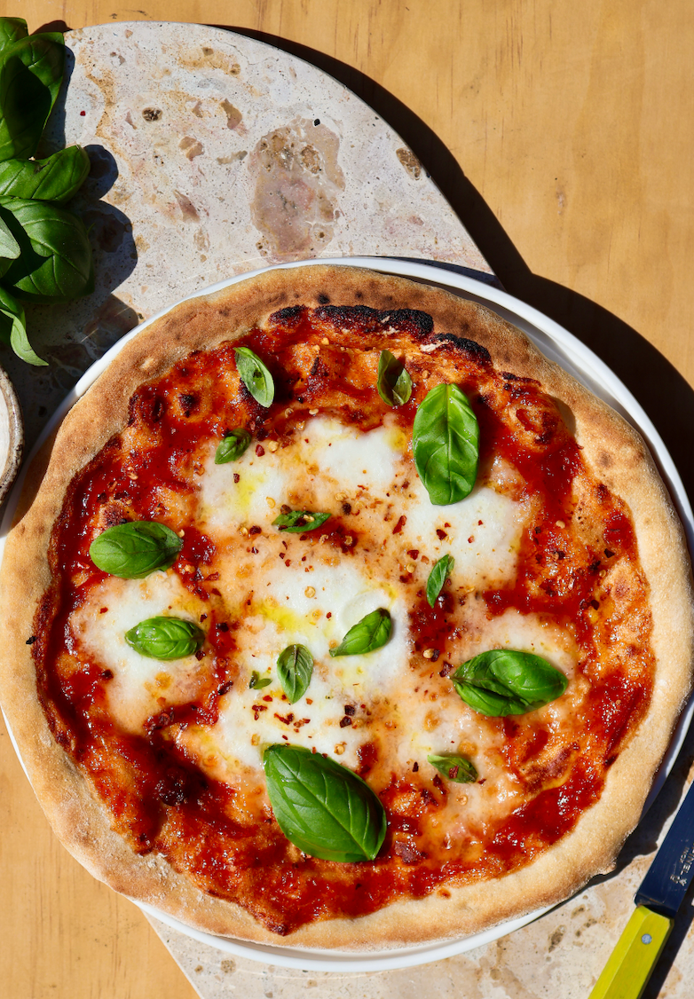 Tomato Chutney and Mozzarella Pizza