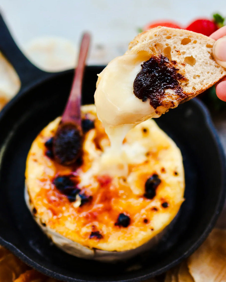 Truffle Brûlée Brie with Vineyard Fruit for Cheese
