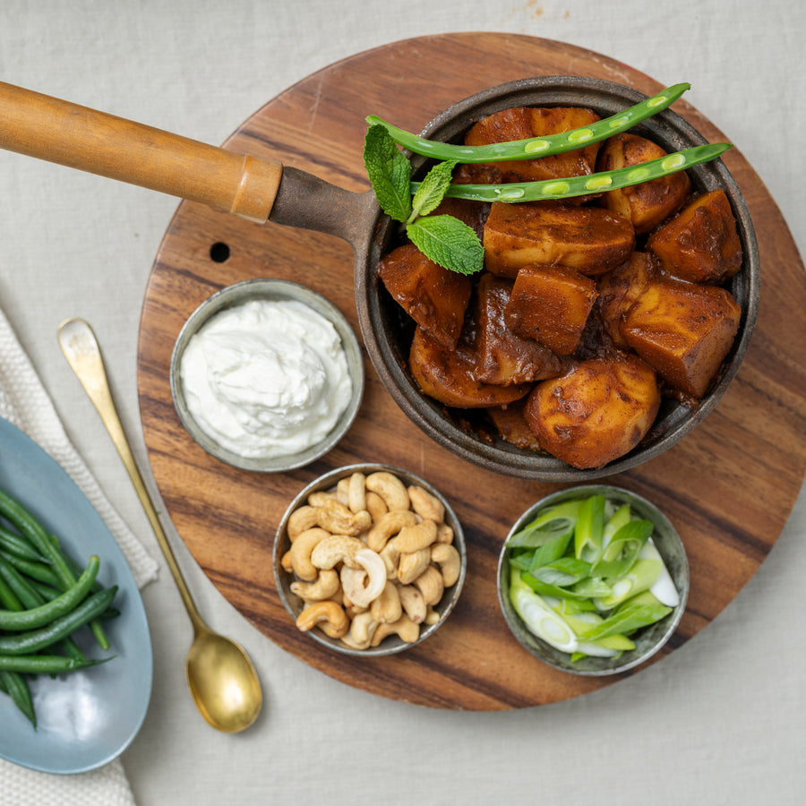 Pumpkin, potato and cashew curry