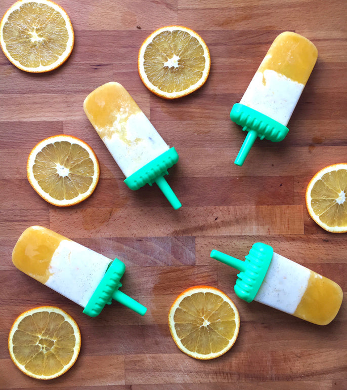 Homemade Orange and Vanilla Ice Blocks