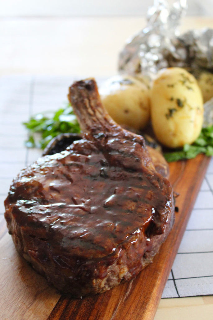 BBQ Rib Eye for Two with Herb Potatoes