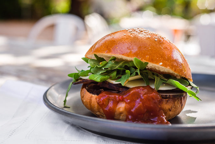 Brioche of Roast Beef, Rocket, Provolone & Relish
