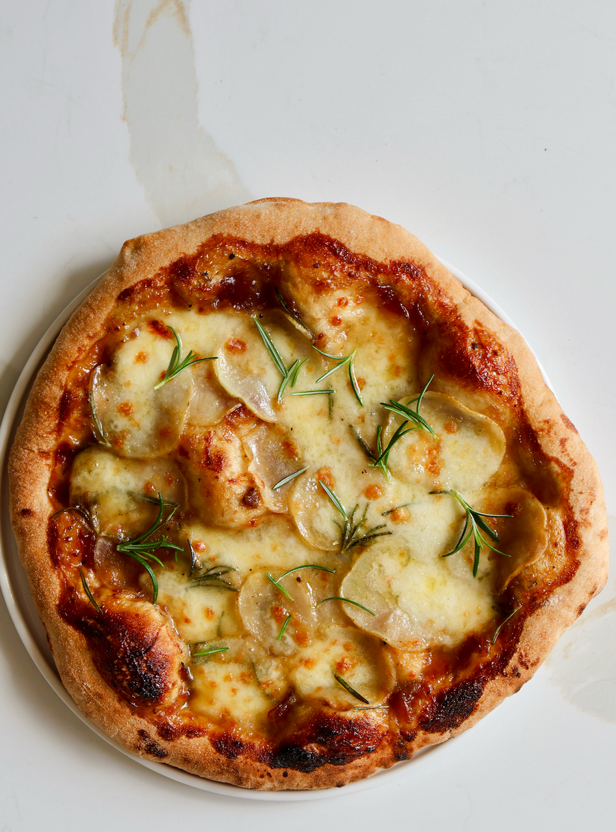Caramelised Onion, Potato & Rosemary Pizza