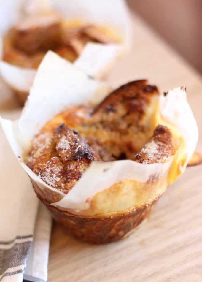 Individual Bread and Butter Puddings with Caramelised Fig Jam