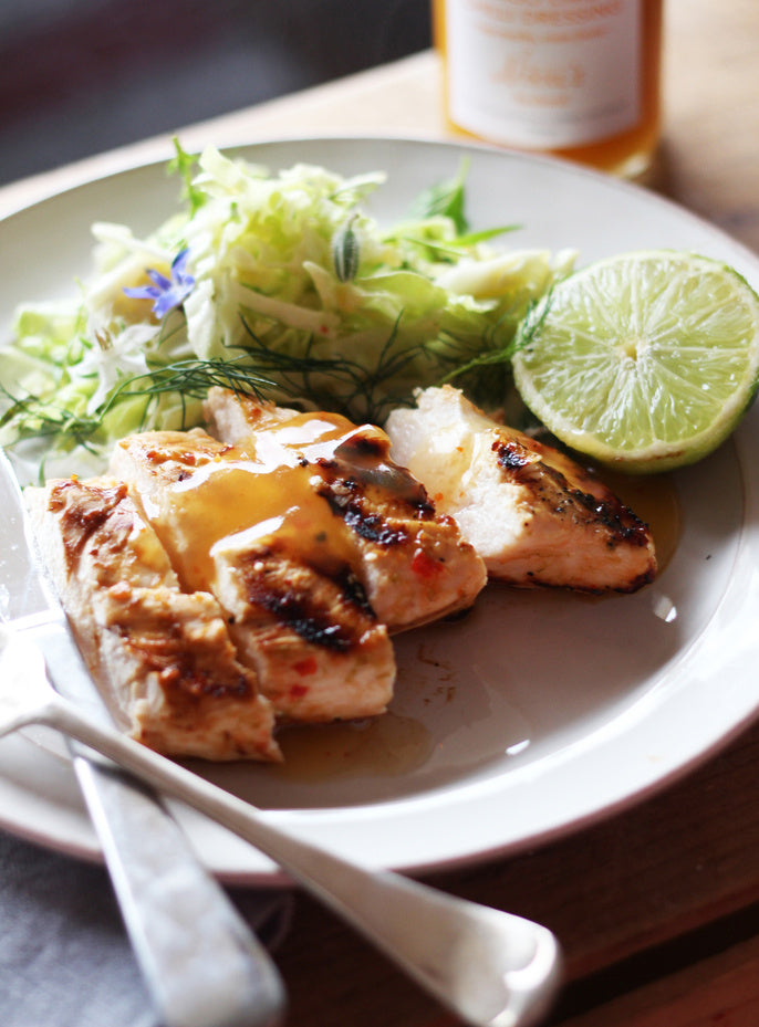 BBQ Lime and Chilli Chicken with Mango, Lime and Chilli Dressing