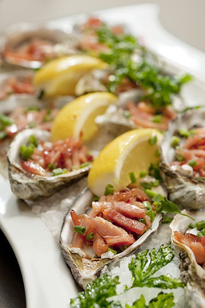 Oysters Kilpatrick with Sweet Chilli and Worcestershire Sauce