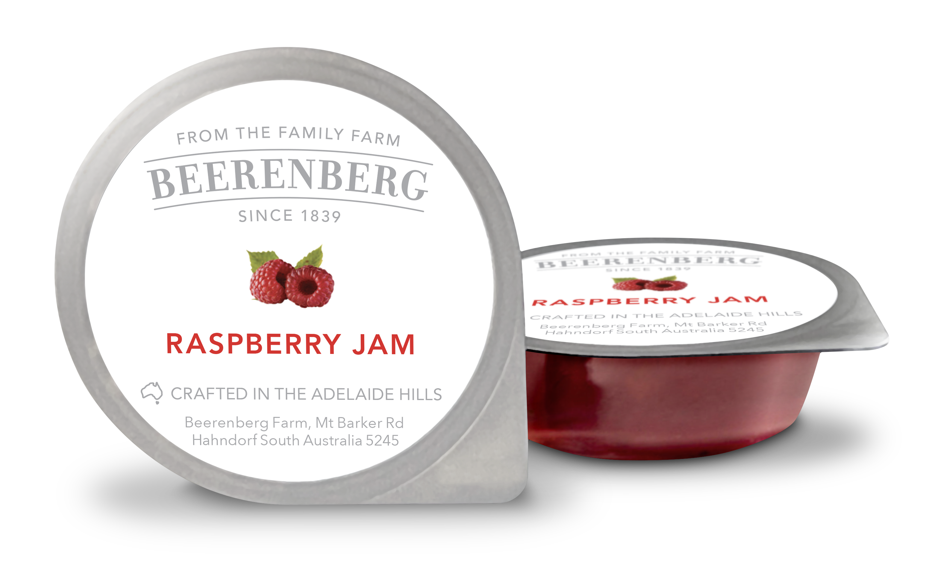 Beerenberg Raspberry Jam Raspberry Jam 14g | Portion Control Cups | Beerenberg - Beerenberg Farm