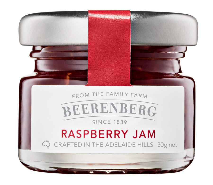 Raspberry Jam 30g net | In Glass Jars | Beerenberg - Beerenberg Farm